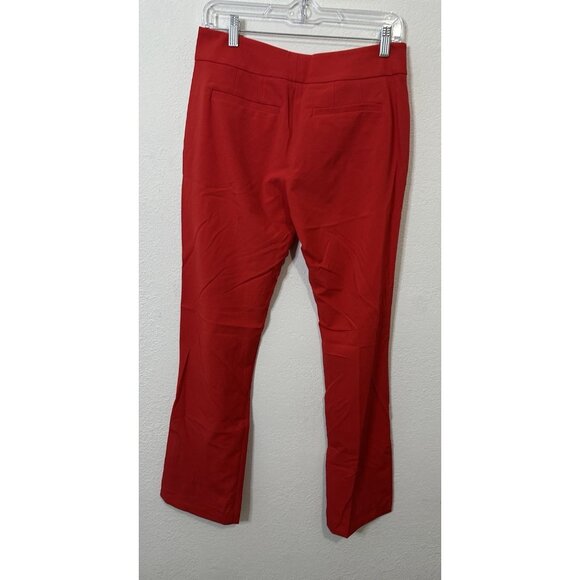 NY&C 7th Design Straight Leg Stretch Waist Red Work Pants Size 6 - Picture 4 of 10